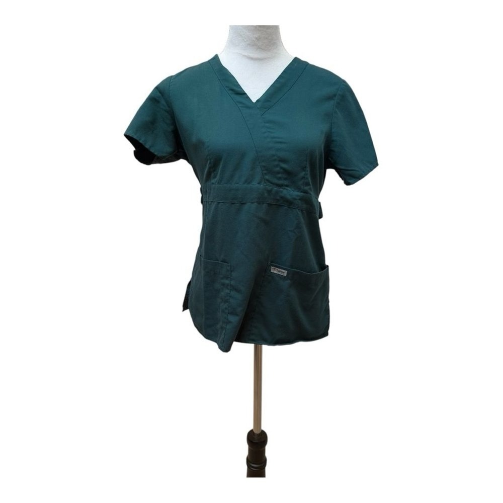 Grey's Anatomy Women's Scrub Top Medical Uniform‎ Forest Green V-Neck